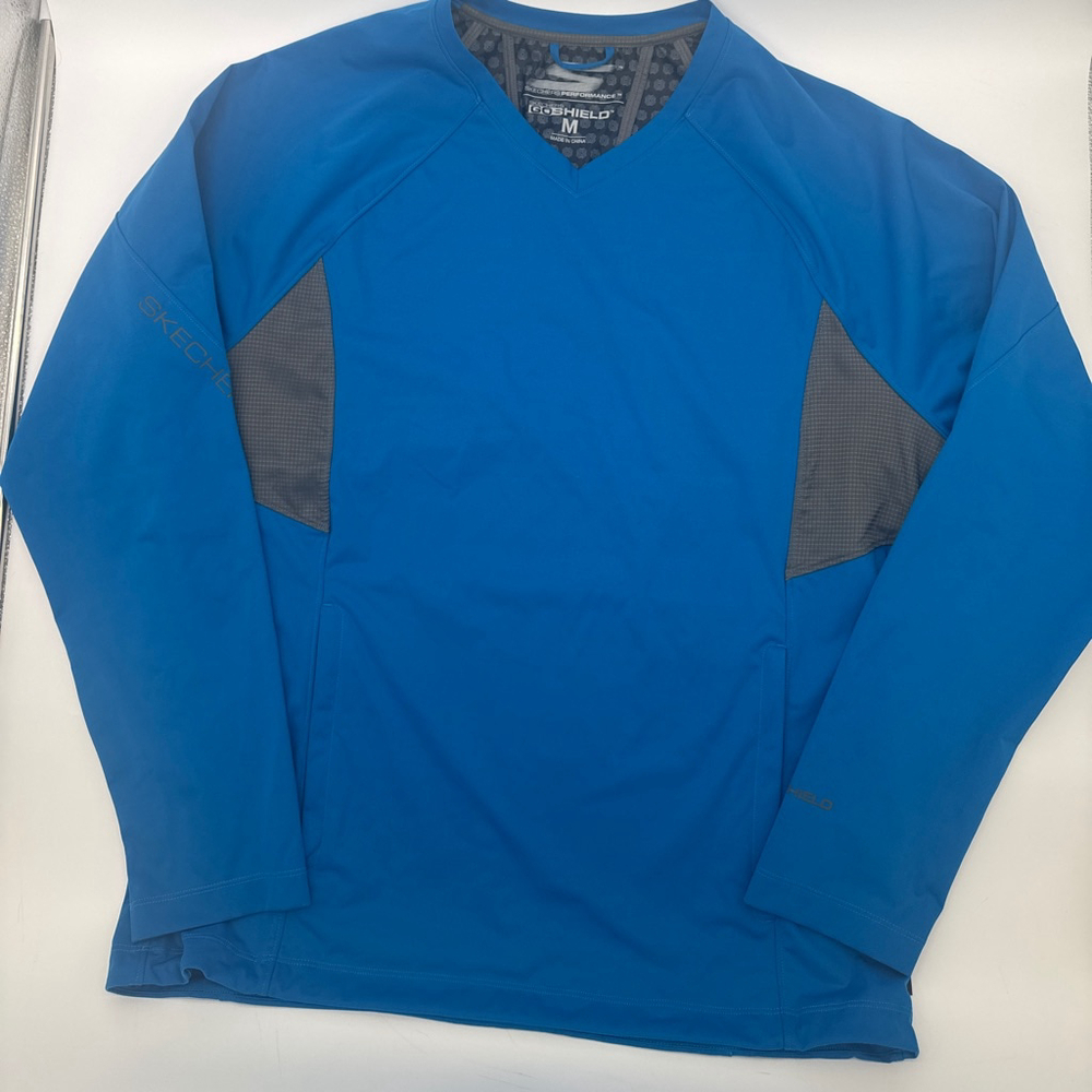 Men's Skechers GOLF Performance GoShield Long Sleeve Tee M Blue Gray